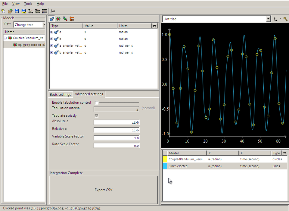 Tabulated output